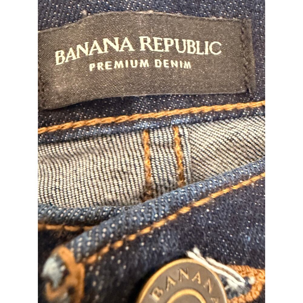 Banana Republic Premium Denim Dark Wash Straight Leg Jeans Women's 24P - Picture 3 of 5